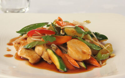 Asiatische Pute mit Saison-Gemüse, Ingwer, Koriander